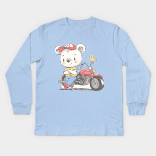 Funny rider Kids Long Sleeve T-Shirt